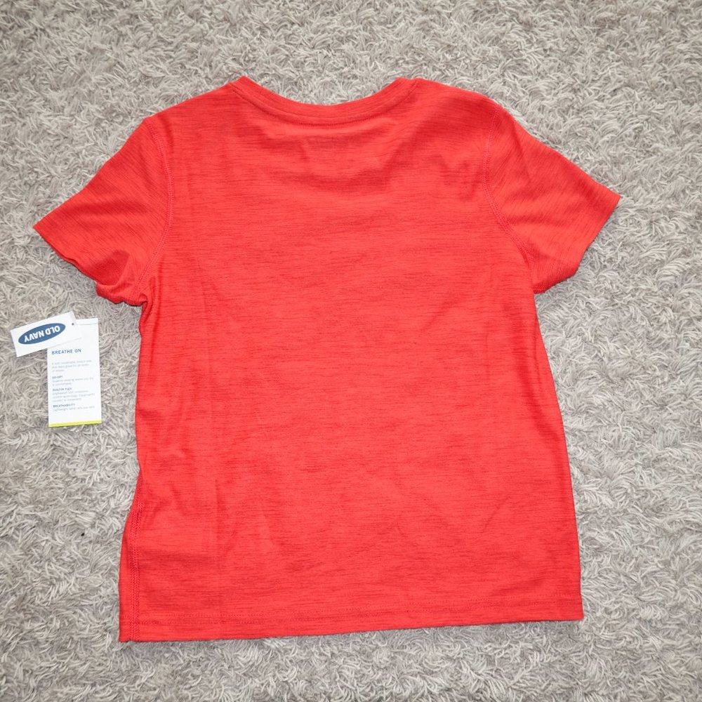 Boys Size Small 6/7 Red Old Navy Active Breathe On Short Sleeve Red Shirt, NWT - Picture 4 of 4